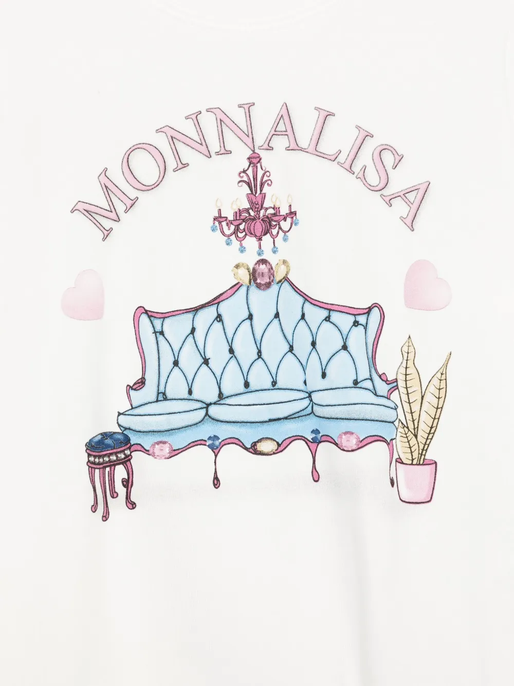 Monnalisa graphic-print ruffled T-shirt Wit