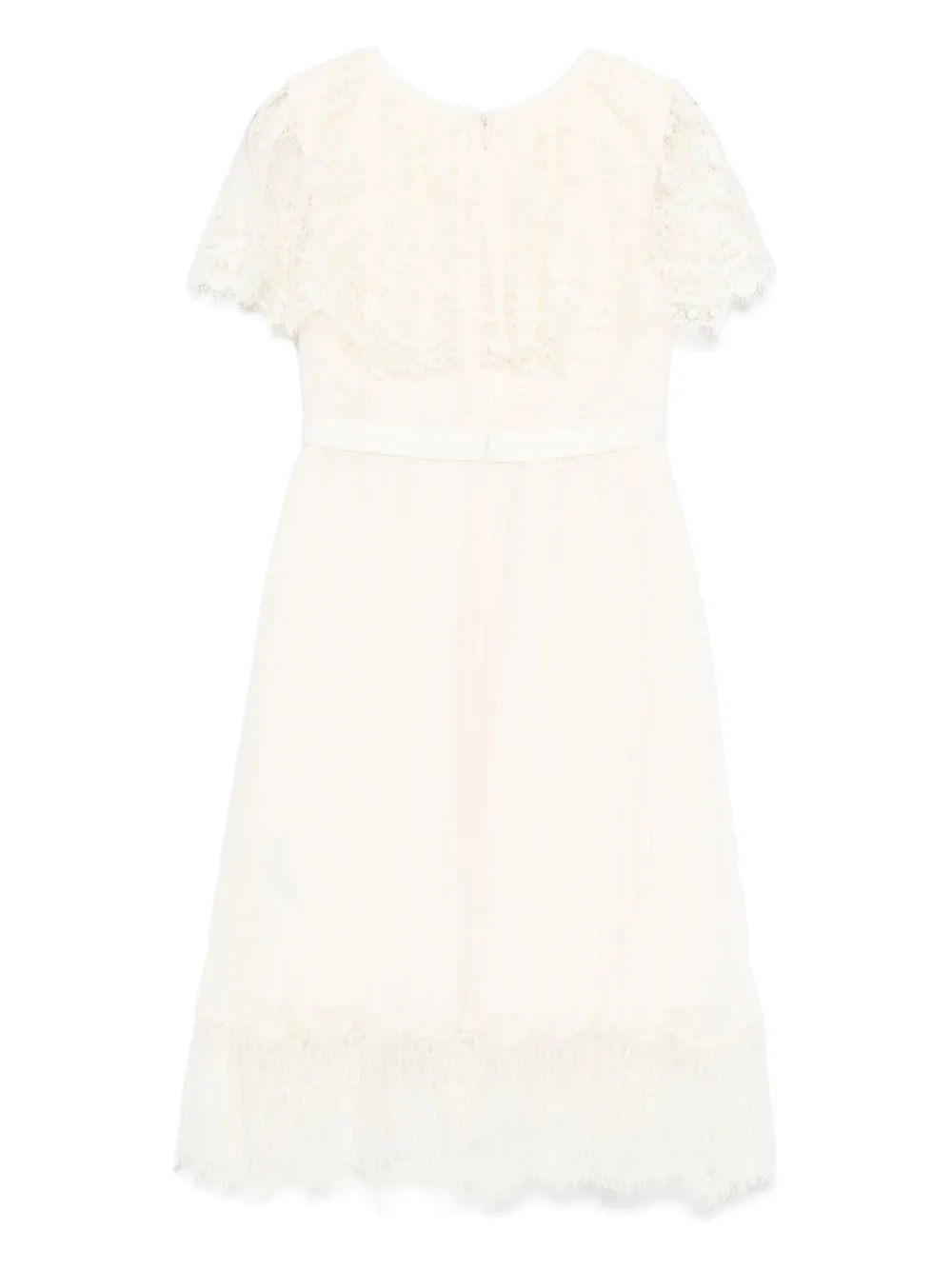 Self-Portrait Kids lace cape dress Beige