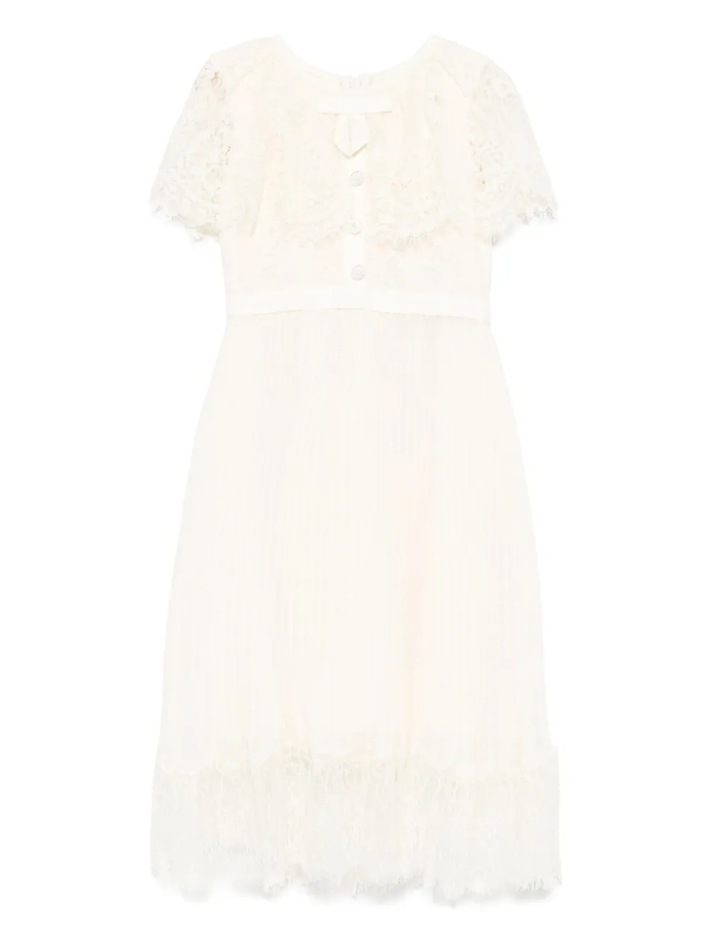 Self-Portrait Kids lace cape dress Beige