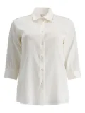 F.It three-quarter sleeves button-down shirt - Neutrals