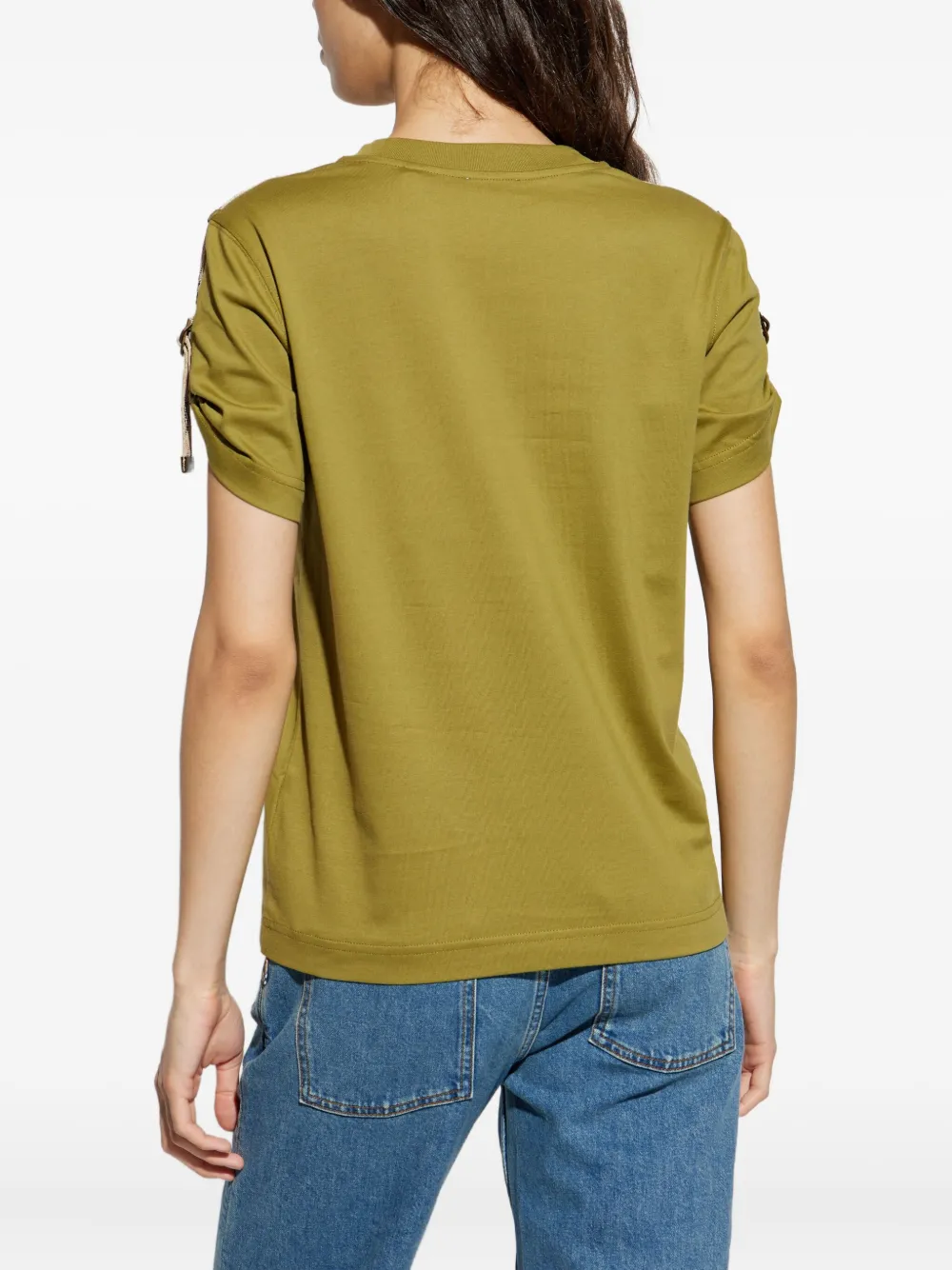 Burberry strap-detail cotton T-shirt Groen