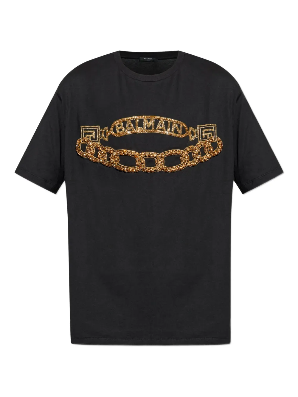 Balmain chain logo T-shirt | Black | Image 1