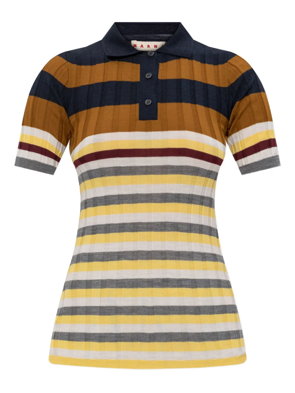 Marni striped polo top | Brown | Image 1