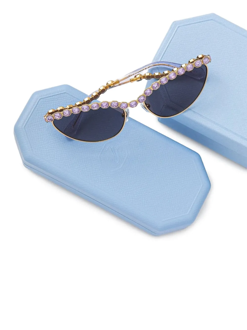 Swarovski Eyewear Zonnebril met cat-eye montuur en kristallen Paars