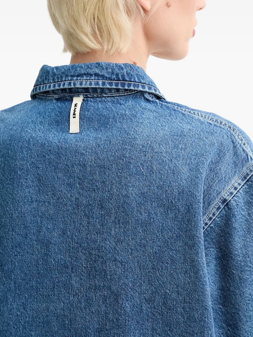 Sunnei Denim top met halve rits Blauw