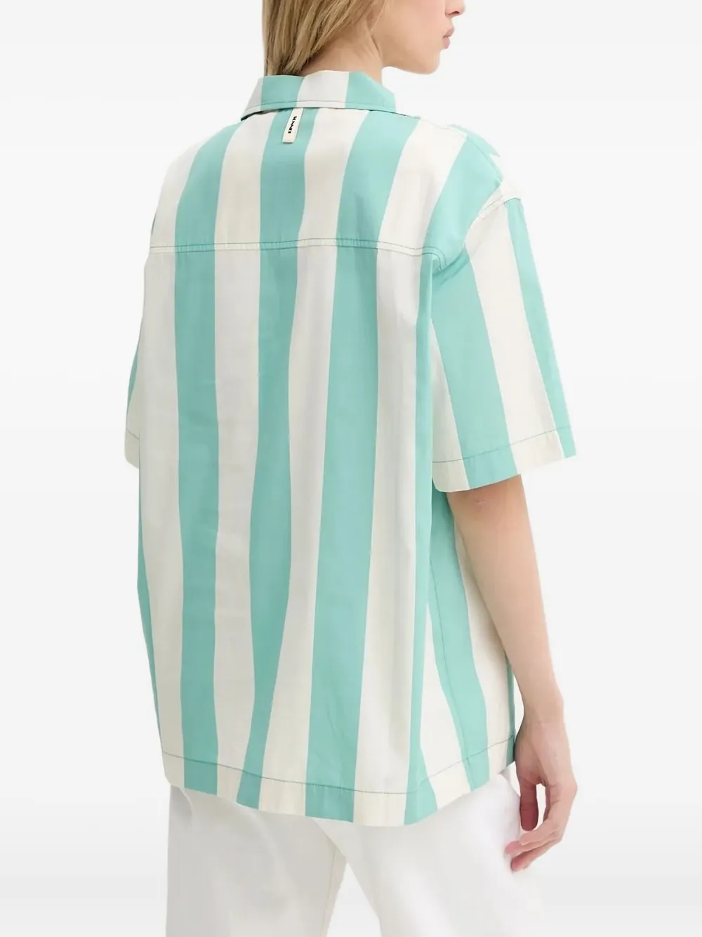 Sunnei Striped-pattern Short-sleeve Shirt In Neutral