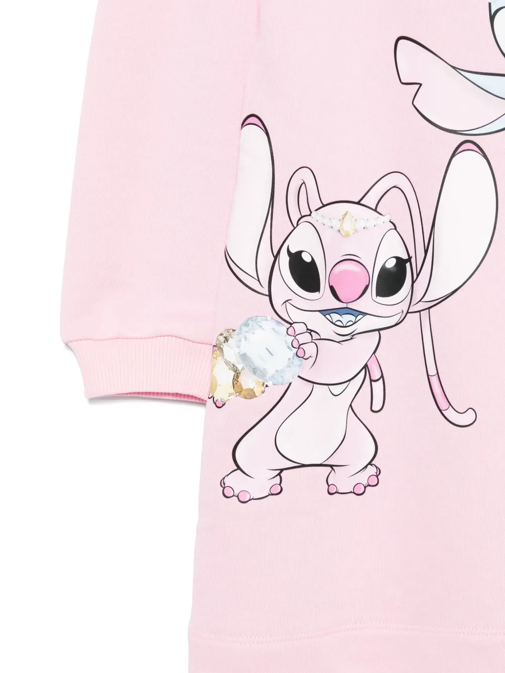 Monnalisa x Disney Stitch-print dress Roze