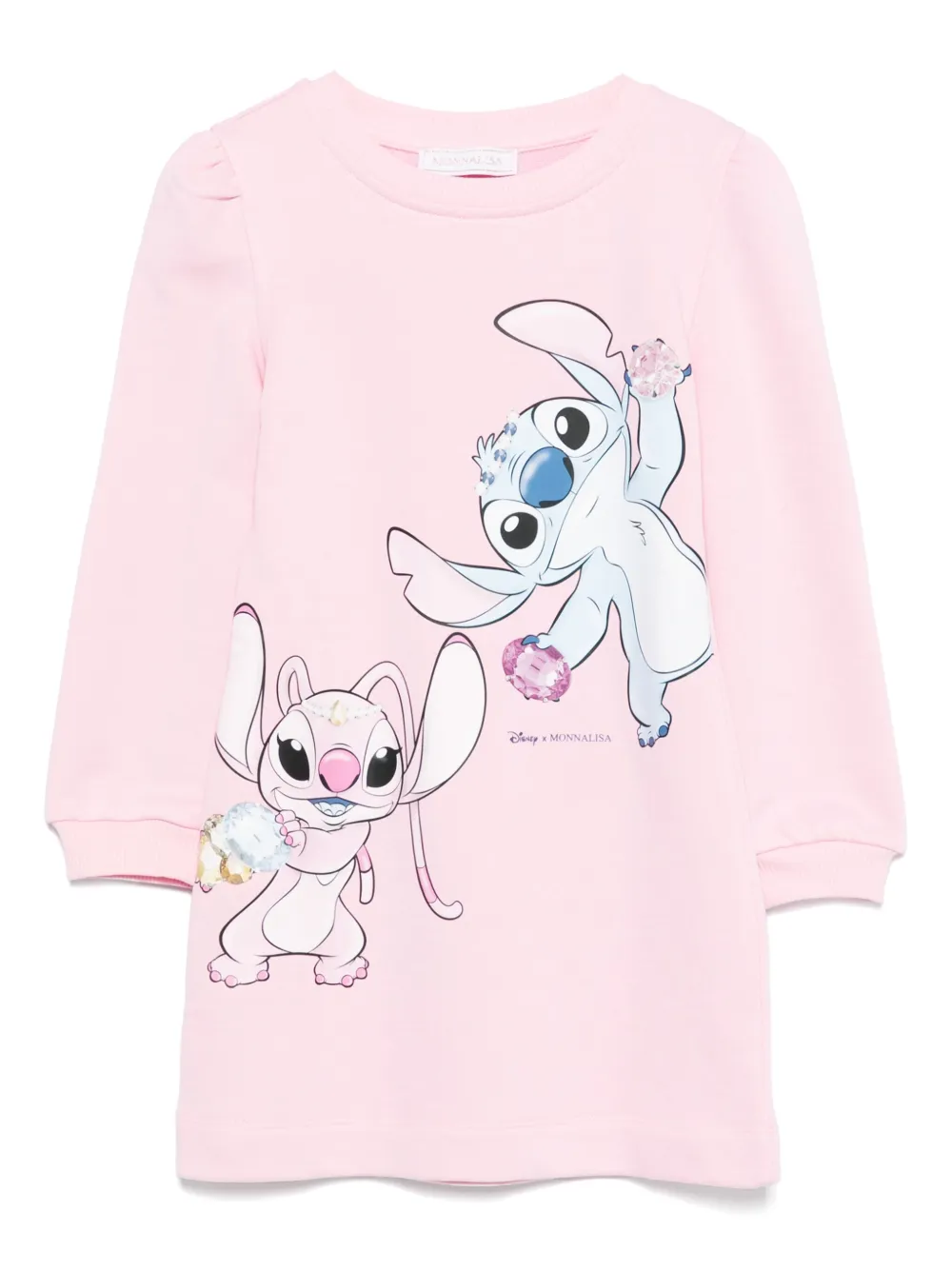 Monnalisa x Disney Stitch-print dress - ピンク Monnalisa x Disney Stitch-print dress - ピンク