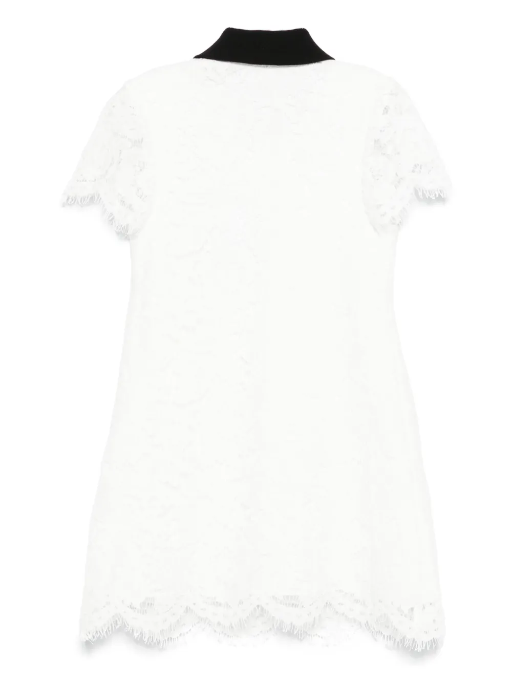 Self-Portrait Kids contrast-collar lace dress Wit