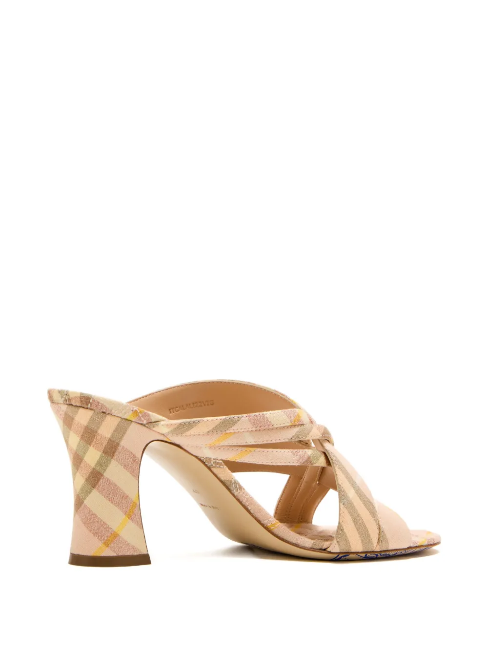 Burberry 75mm cross-strap check-pattern mules Neutrals