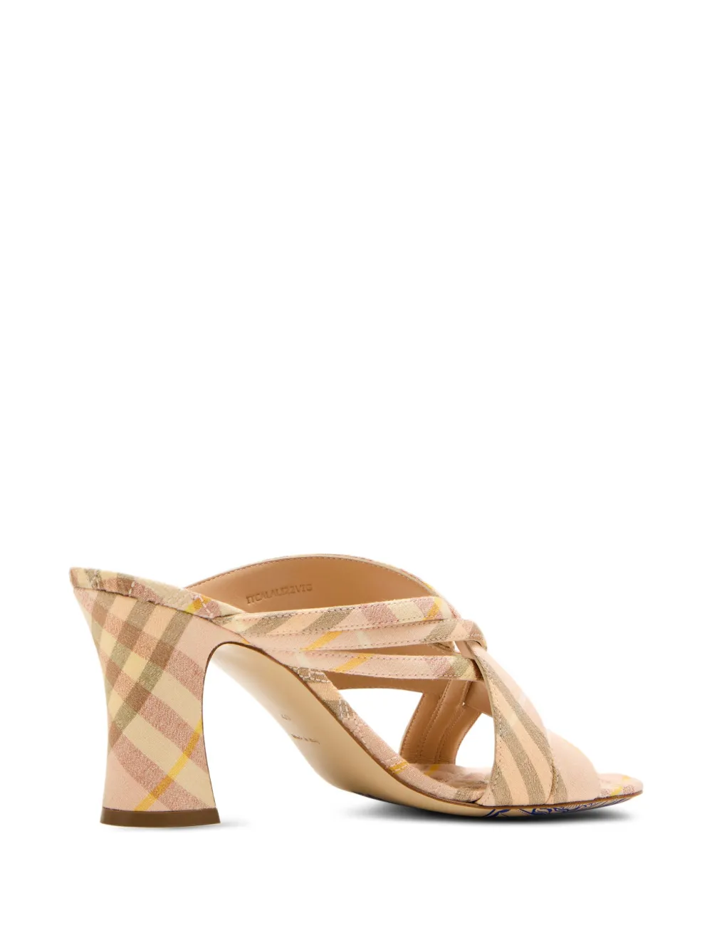 Burberry 75mm cross-strap check-pattern mules Neutrals