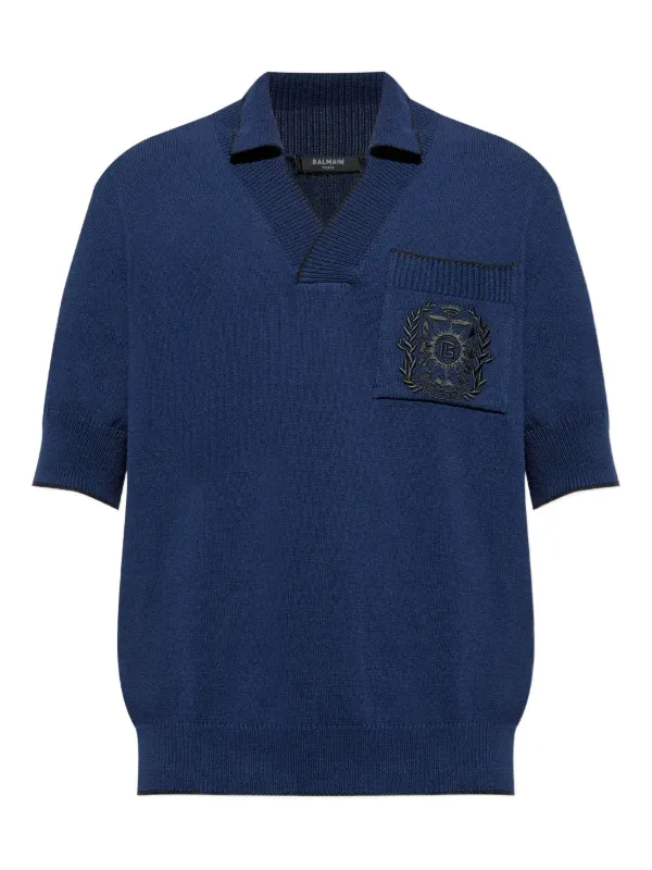 送料関税込【BALMAIN】ポロカラーTシャツ Balmain ポロカラーTシャツ | ブルー | FARFETCH JP