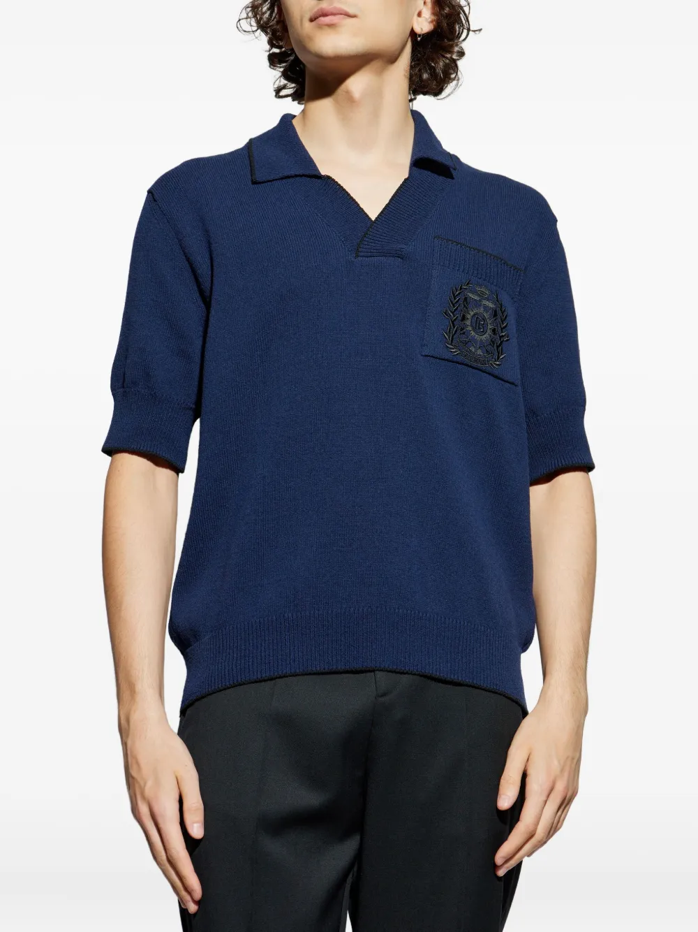 Balmain polo-collar t-shirt Blauw