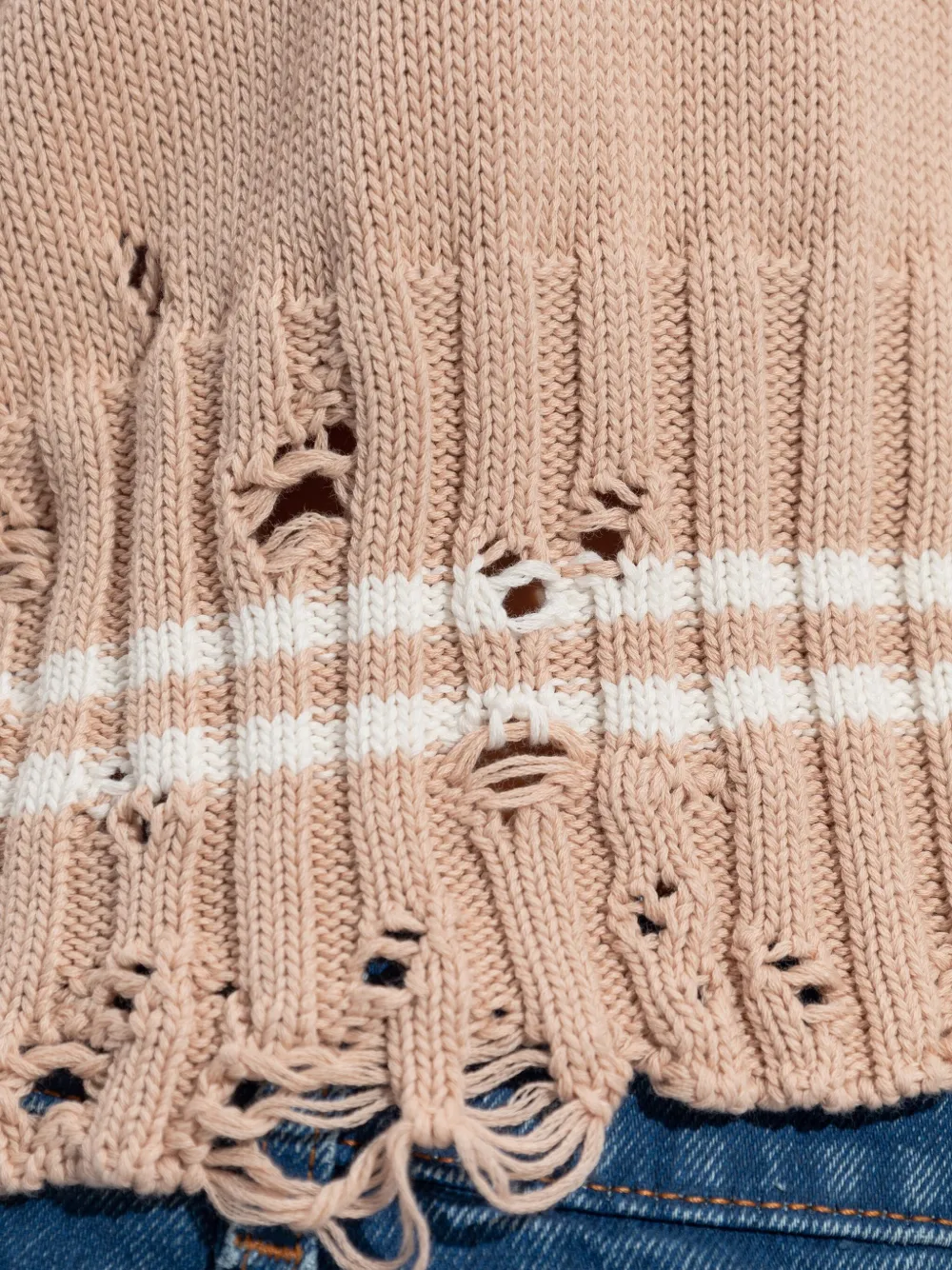 Marni Knitwear Polo With Distressed Button Detailing In Brown