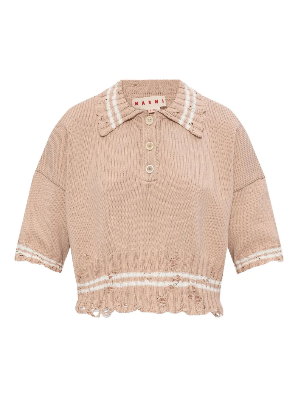 Marni knitted polo top Roze