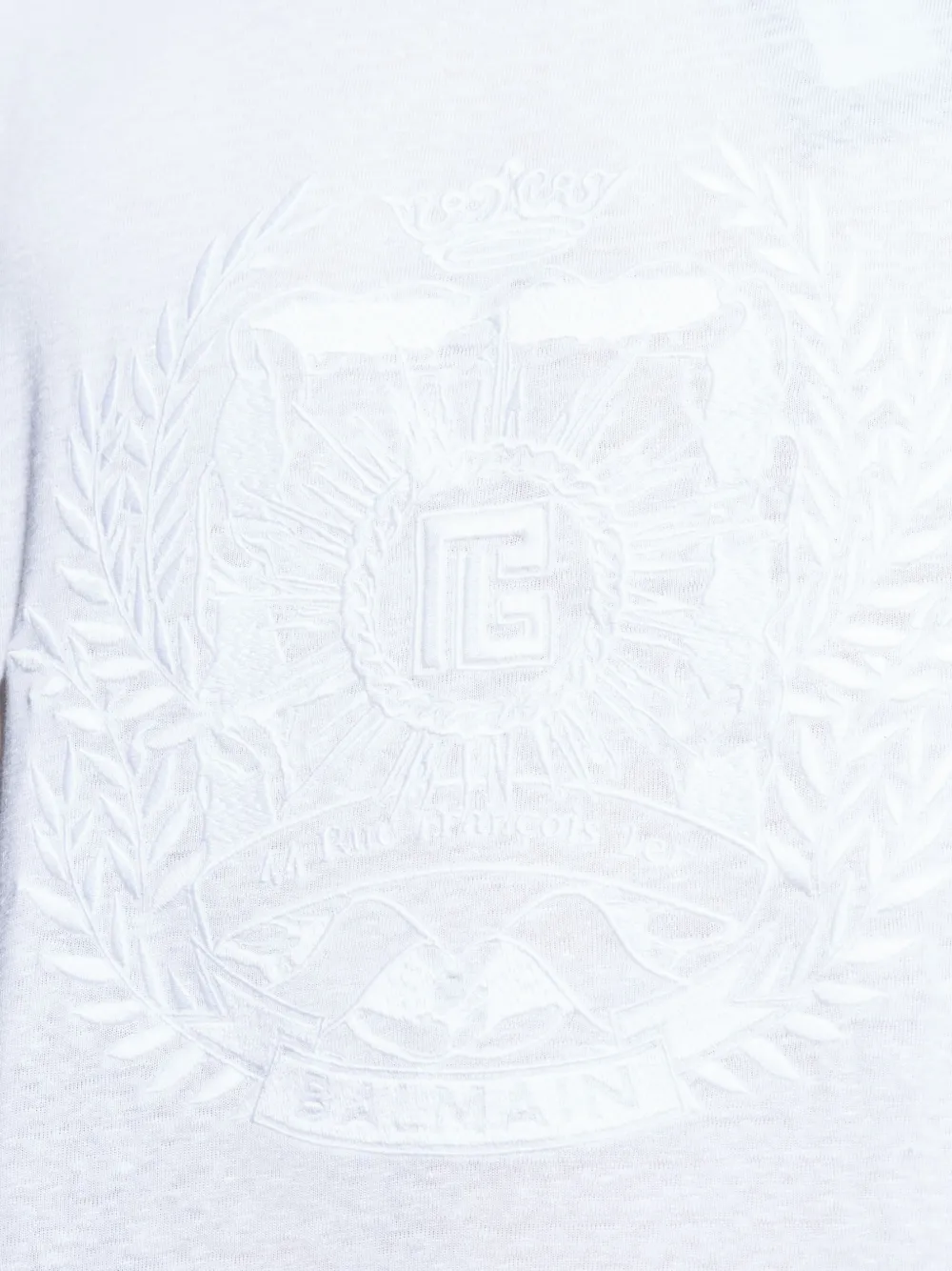 Balmain embroidered-logo T-shirt Blauw