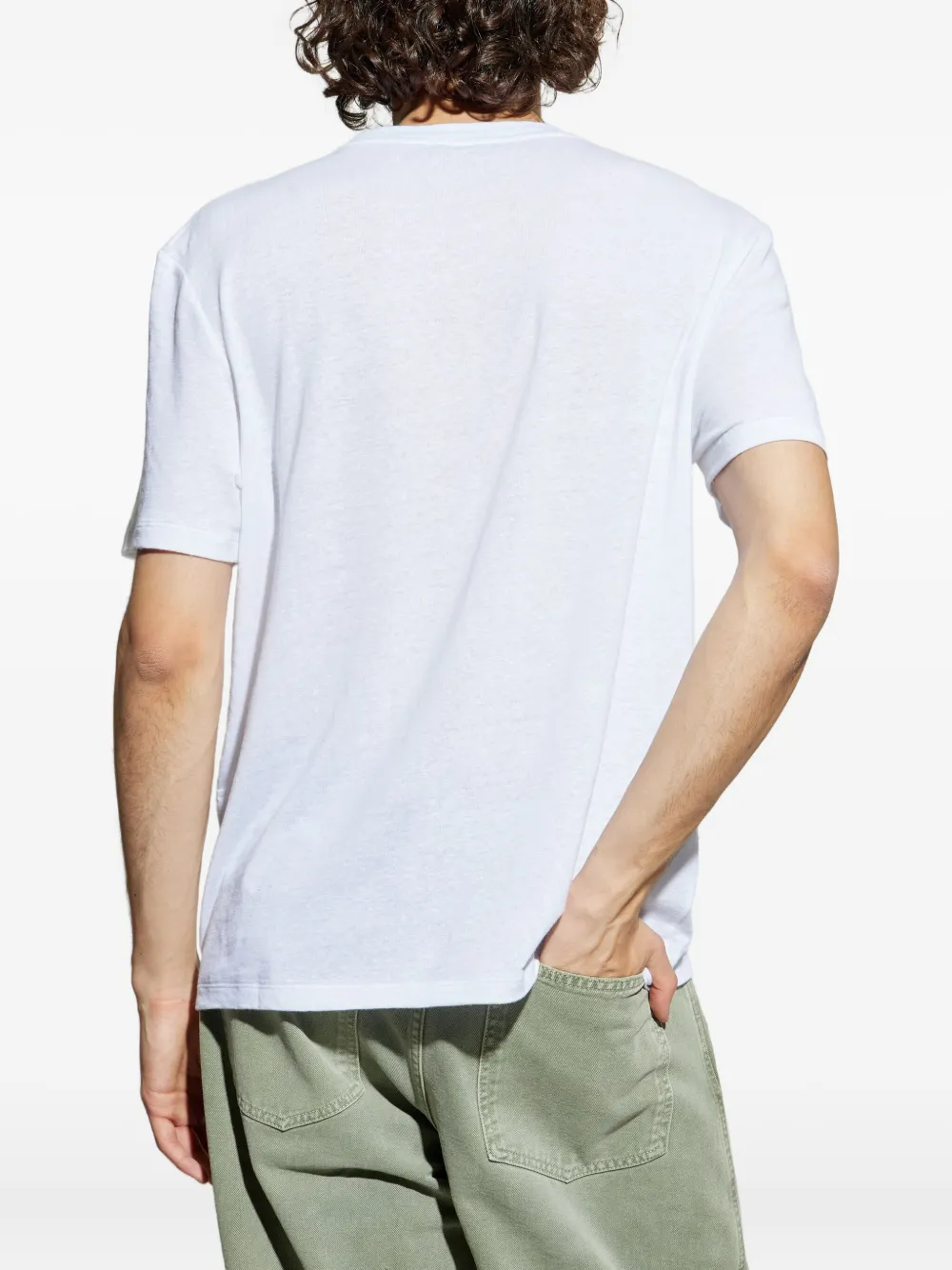 Balmain embroidered-logo T-shirt Blauw