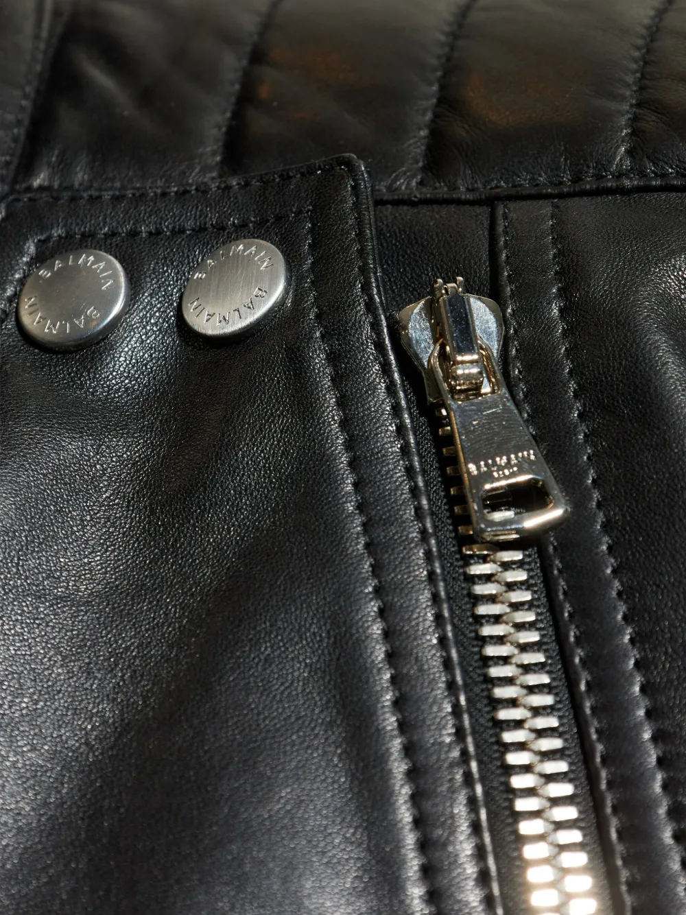 Balmain Leren jack Zwart