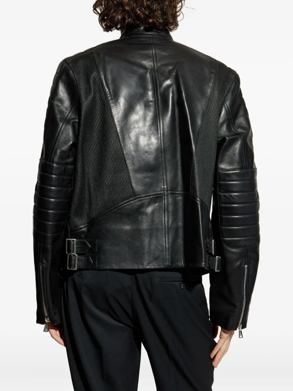 Balmain Leren jack Zwart