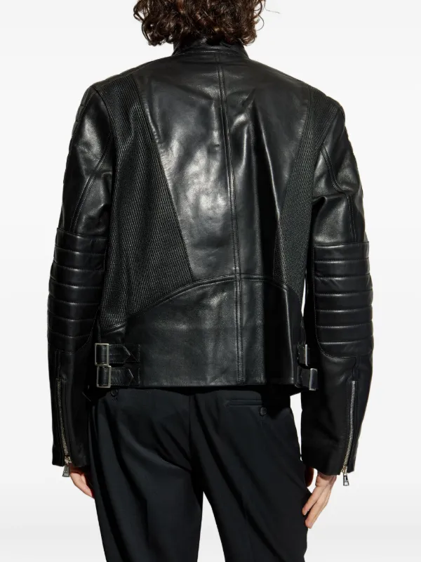 Balmain Leather Jacket | Black | FARFETCH RO