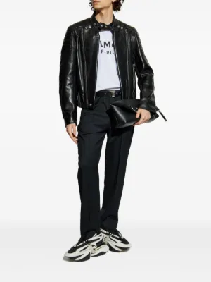 BALMAIN バルマン ブルーフォックス レザージャケット 黒 9 BALMAIN バルマン ブルーフォックス レザージャケット 黒 9