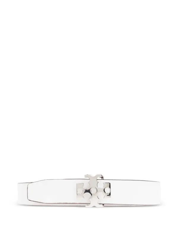 Tory Burch Leather Belt in White