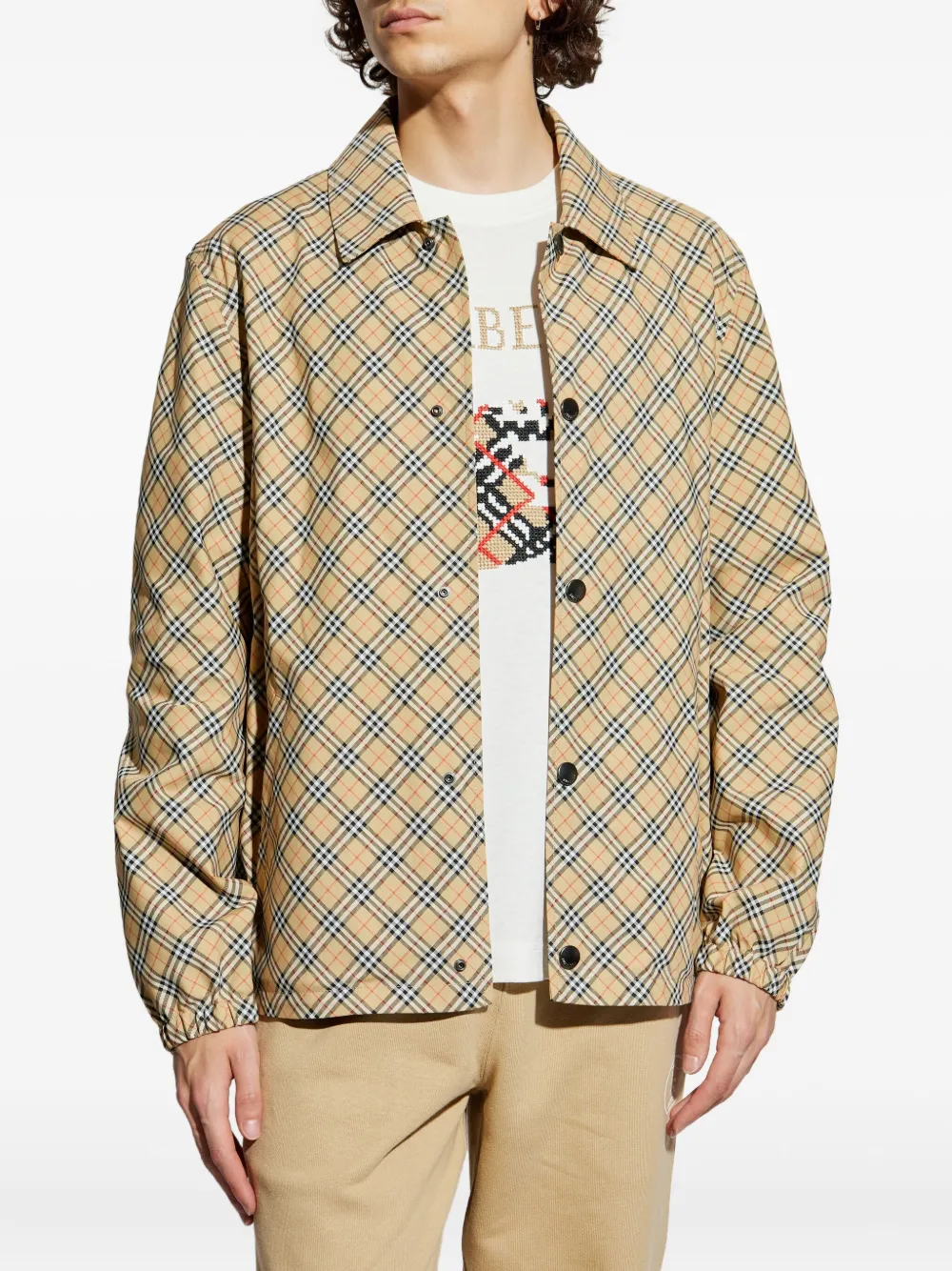 Burberry checked overshirt Beige