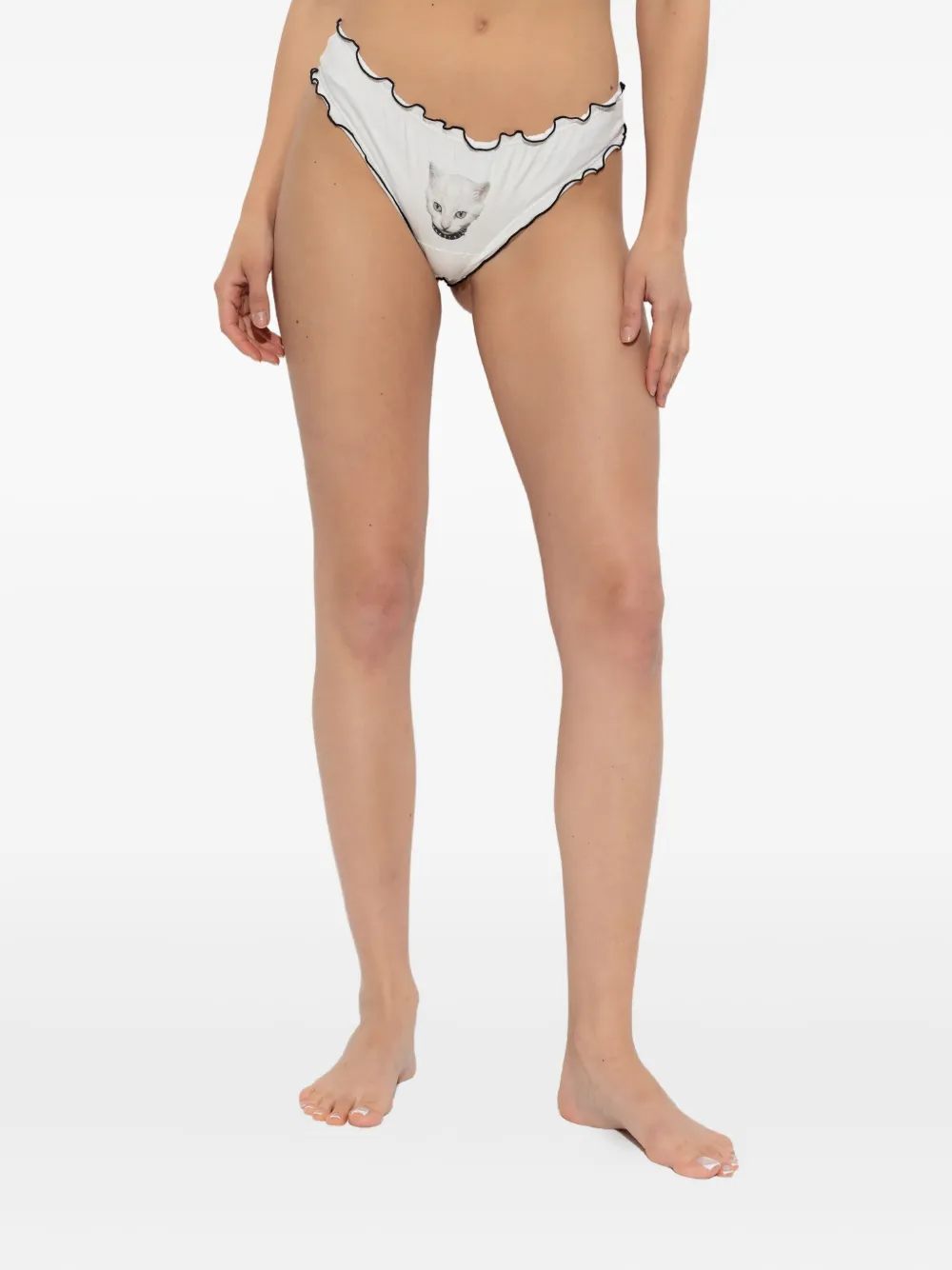 Blumarine cat-print ruffled briefs | Image 2