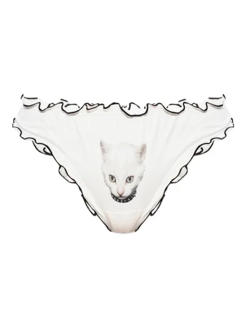 Blumarine cat-print ruffled briefs