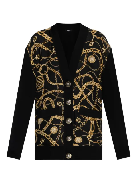 Balmain chain-print cardigan