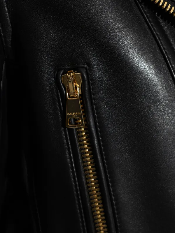 Balmain レザージャケット | ブラック | FARFETCH JP