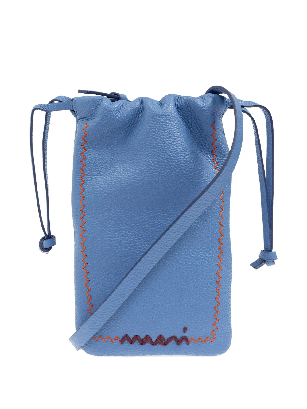 Marni drawstring leather crossbody bag | Blue | Image 1