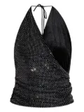 Balmain crystal-embellished halterneck top - Black