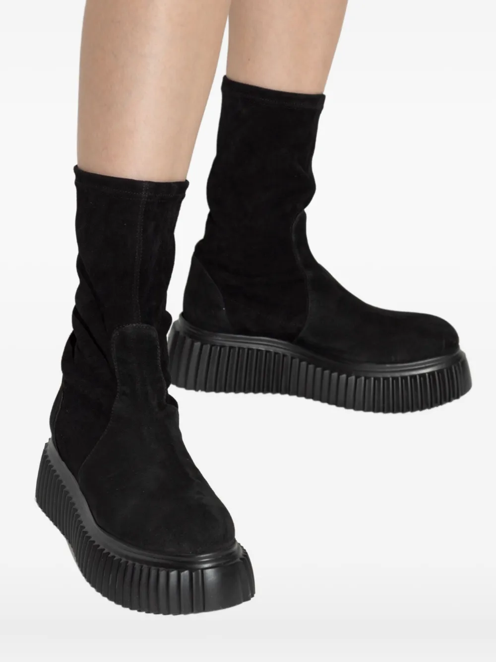 AGL velour ankle boots Black