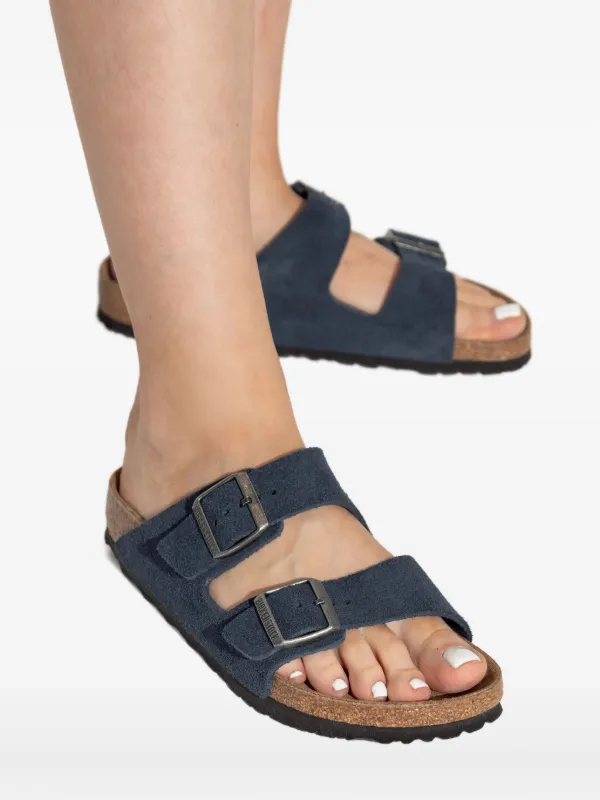 Birkenstock Arizona Navy Blue Sandals Birkenstock Arizona Soft Footbed Navy Birko-Flor - Sandal main image 3