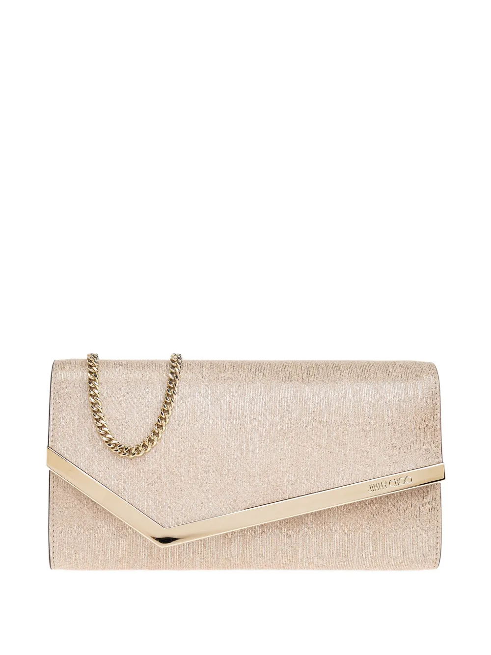 metallic-leather clutch bag
