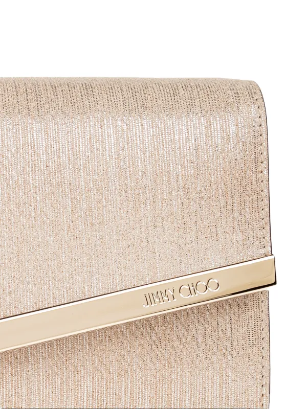 Jimmy Choo メタリックレザー クラッチバッグ | ニュートラル