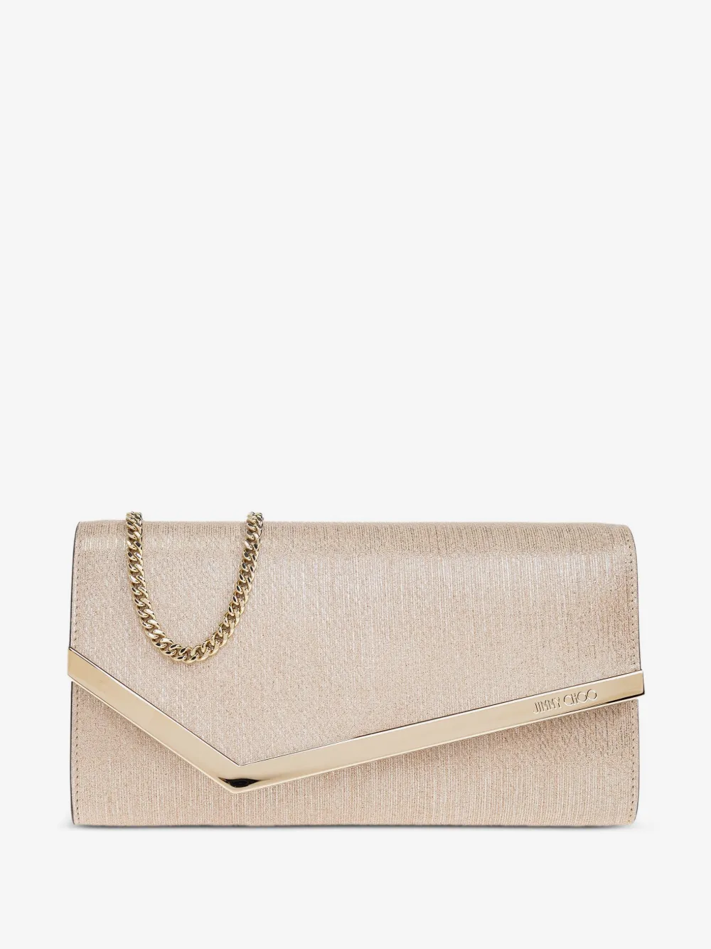 metallic-leather clutch bag