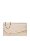 Jimmy Choo metallic-leather clutch bag - Neutrals