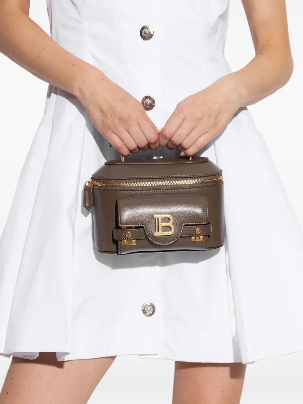 Balmain Buzz leren mini-tas Groen