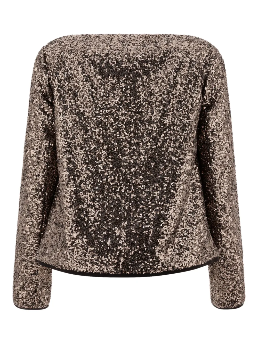 Fit F.it Cropped Sequined Jacket With Open Front In Black