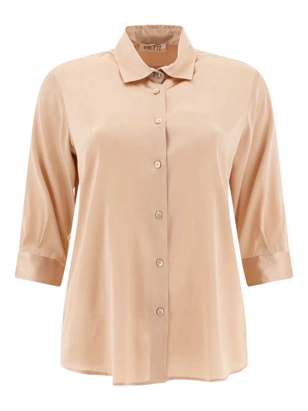 button-front silk shirt