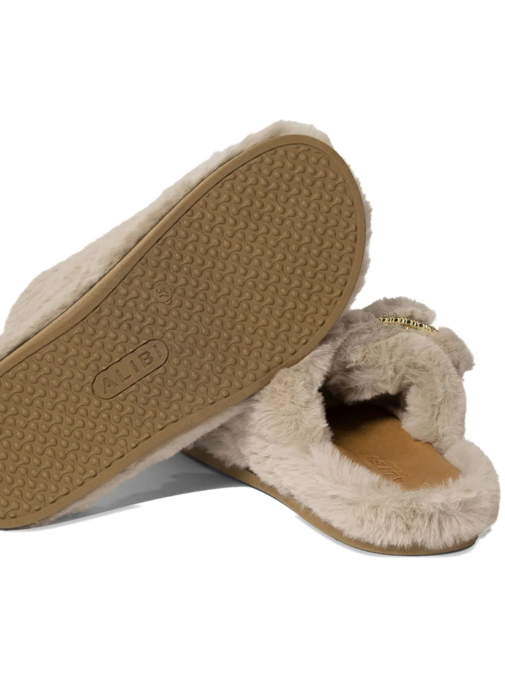 Alibi Faux-fur Flat Sandals In Multi
