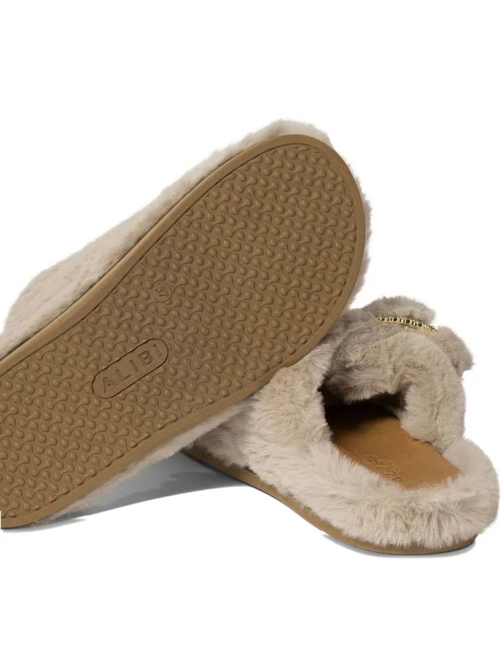 Alibi Faux-fur Flat Sandals In Multi