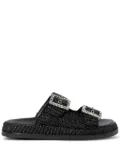 ALIBI double-buckle flat sandals - Black