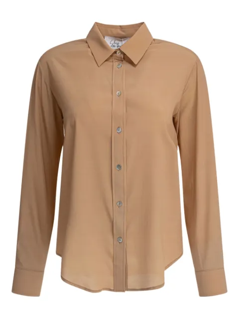 SLEEP NO MORE button-down silk shirt