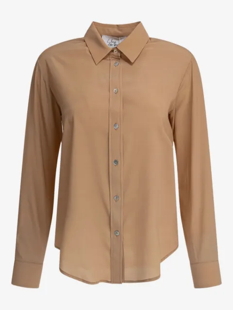 SLEEP NO MORE button-down silk shirt