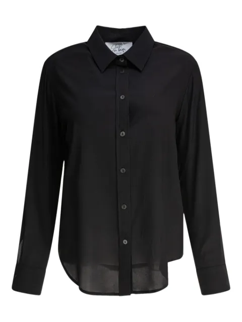 SLEEP NO MORE curved-hem button-down shirt