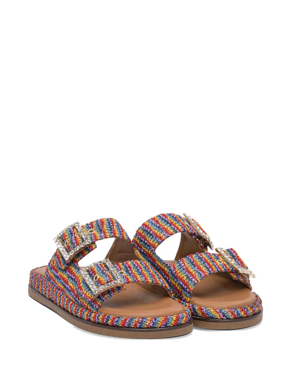 ALIBI embellished double-buckle sandals Purple