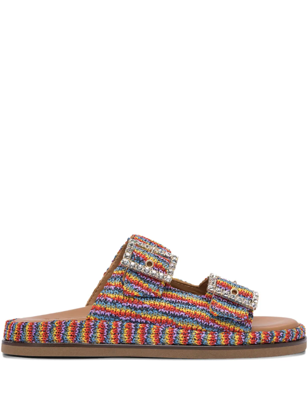 ALIBI embellished double-buckle sandals Purple